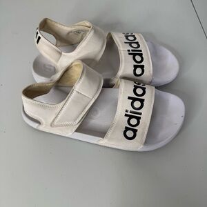 Adidas White Adilette Sandals Size 8